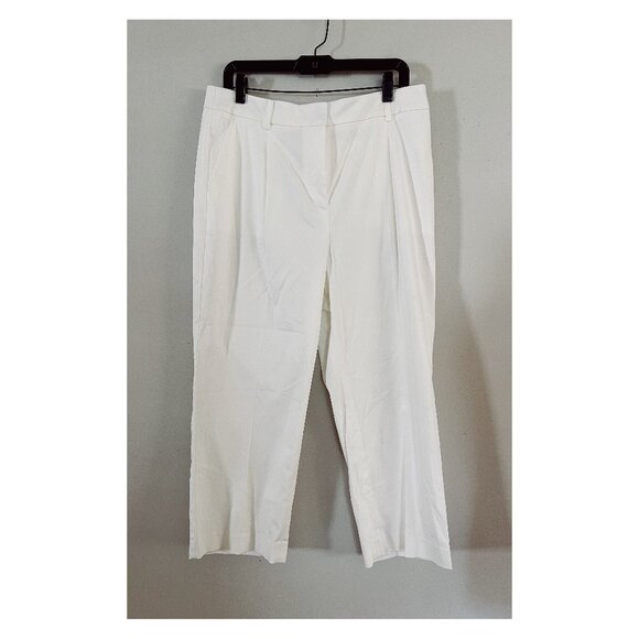 NWT Talbots Sz 14P Bristol Pant White Cotton Tencel Blend Chinos - Picture 1 of 7